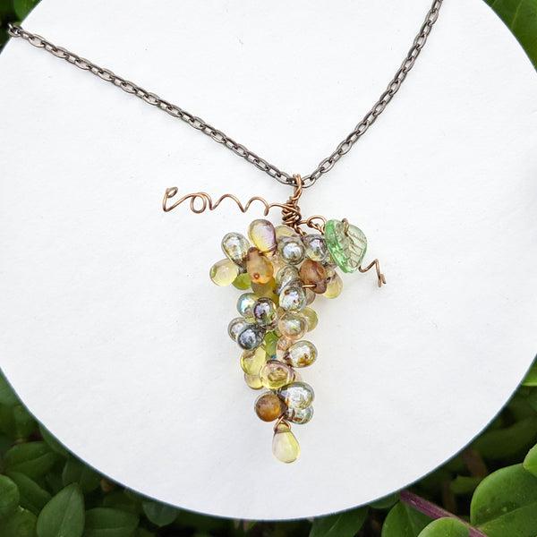 Wine Grape Cluster Pendant Necklace